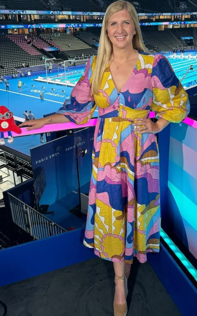 A pair of Wyse sandals and a 70s-inspired dress from Boden have all but sold out after being worn by Rebecca Adlington (pictured) last week