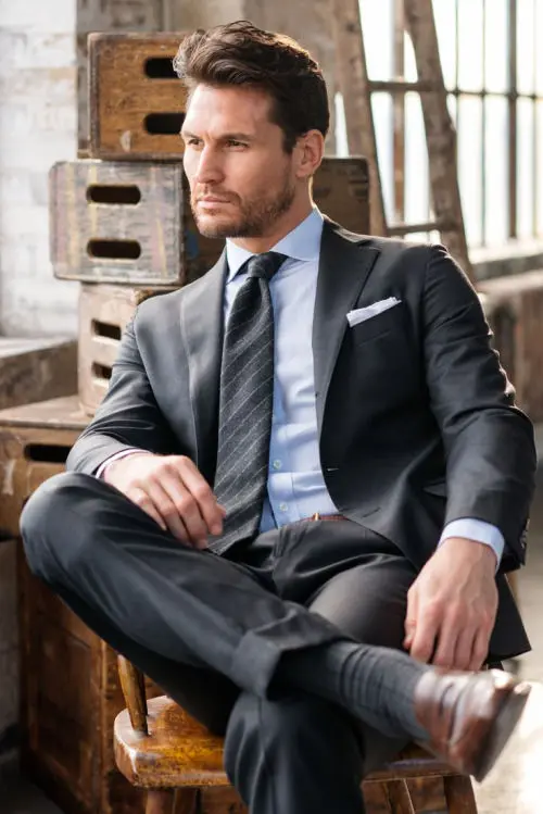 Charcoal Grey Suit and Light Blue Shirt - Pater Heritage