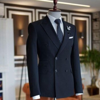 Men’s Blue Double-Breasted Suit