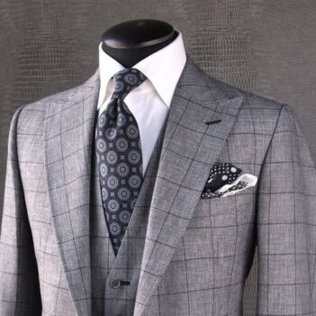 Men’s Gray Double-Breasted Formal Business Suit