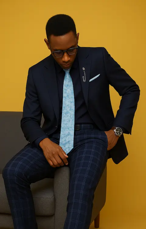 Pater Heritage Blue Suit, Sky Blue Tie