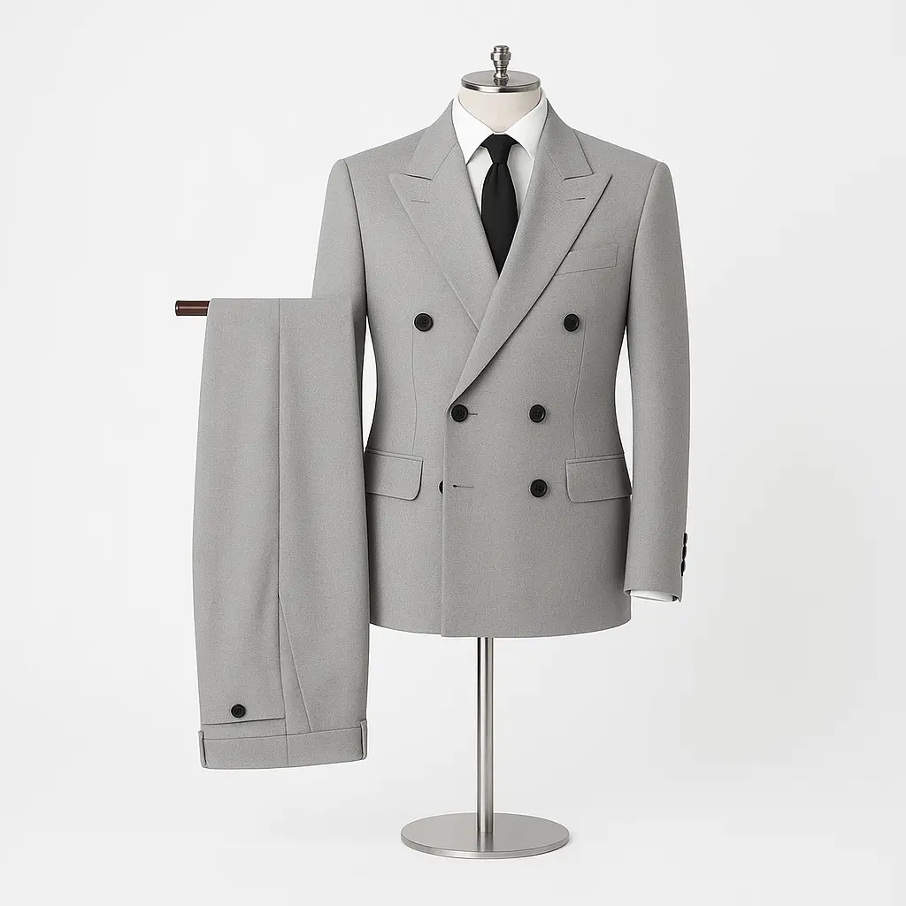 Ash Double Breasted Business Suit