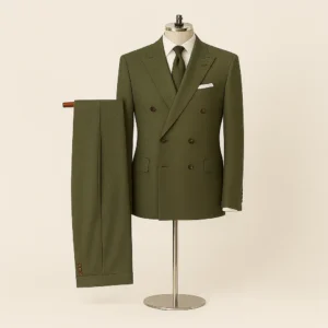 Olive Green Double Breasted Suit Pater Heritage