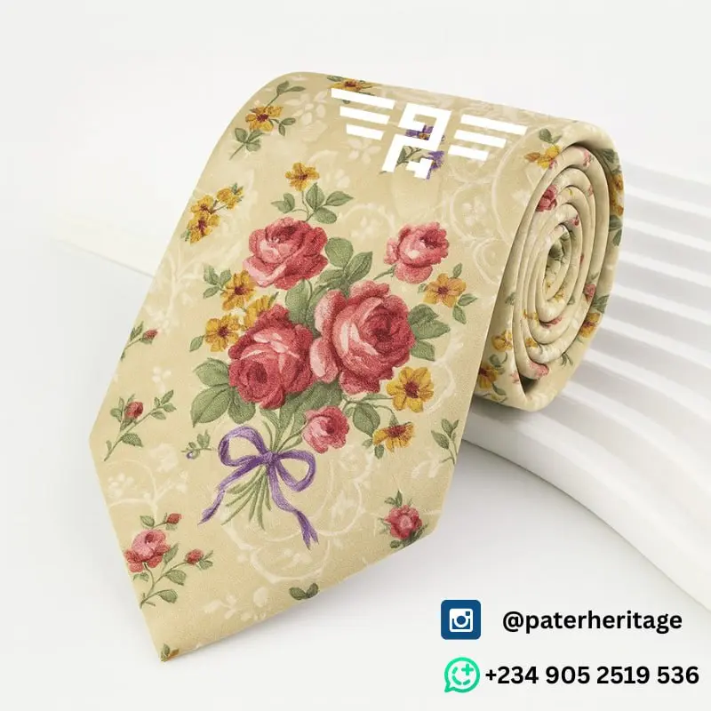 A floral silk tie