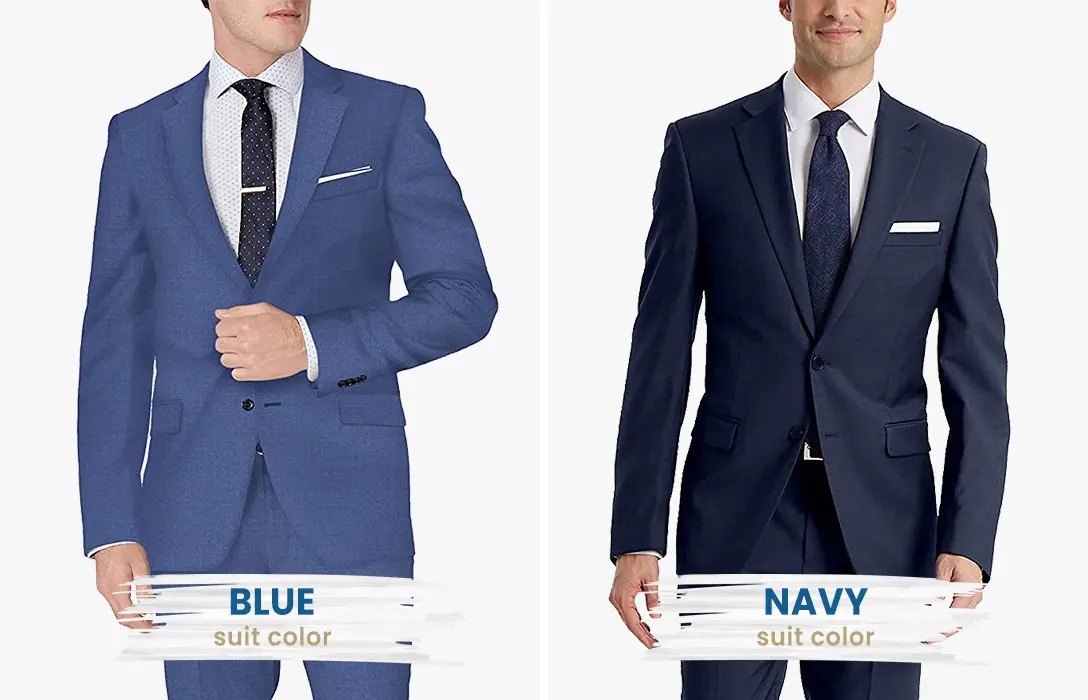Royal blue suit vs Navy blue suit