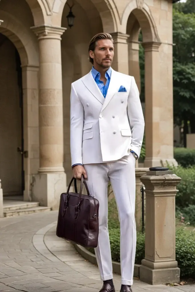 White suit for a business meeting