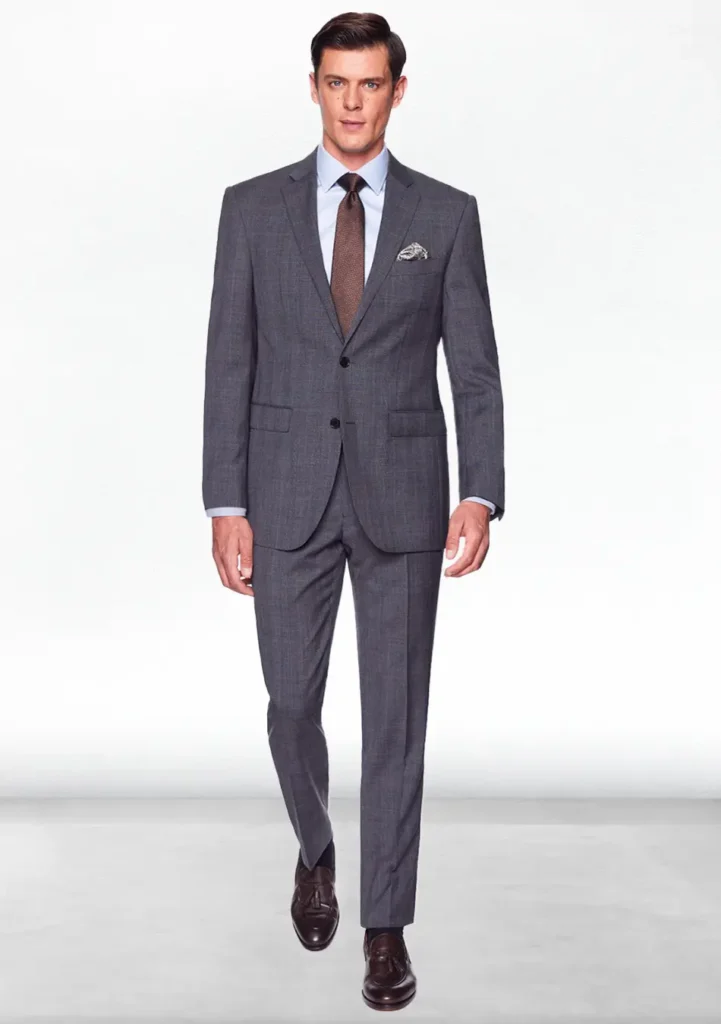 Charcoal grey suit with matching shoes