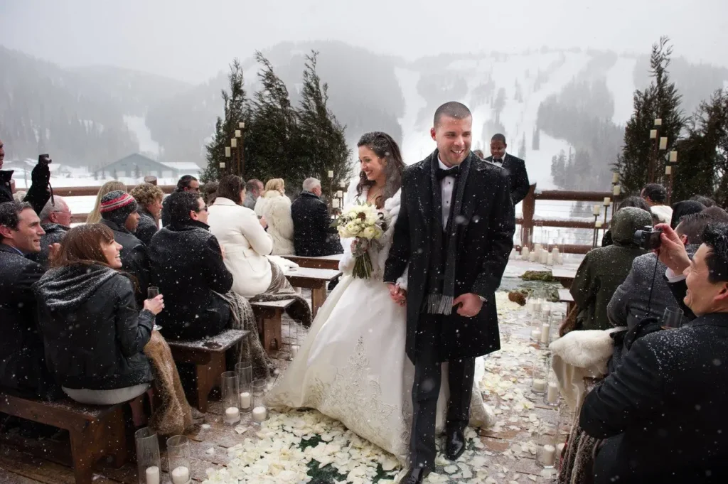 A winter outdoor wedding dress code